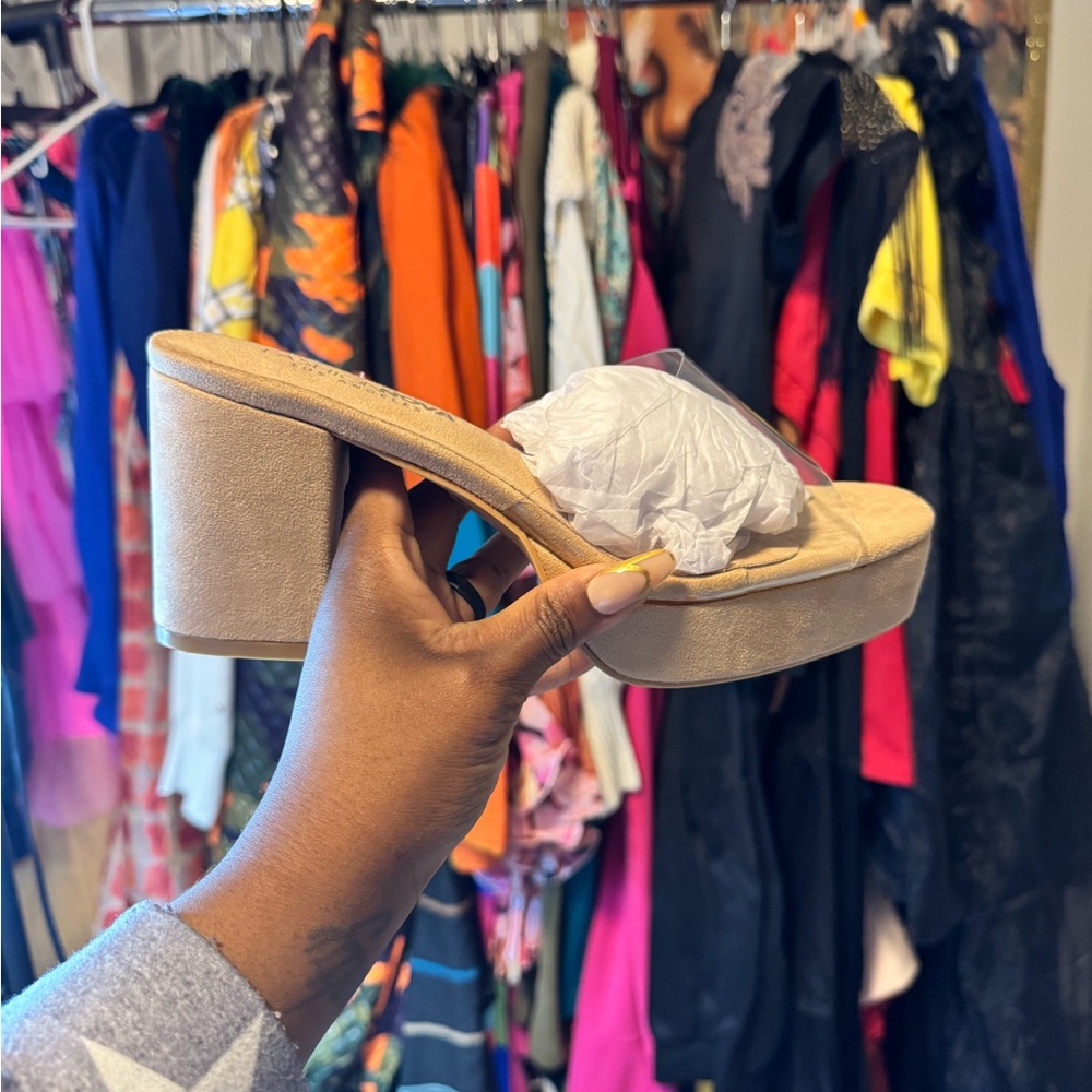 Elegant Beige Platform Heels